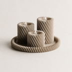 Rille - 3 lysholdere med matchende bakke