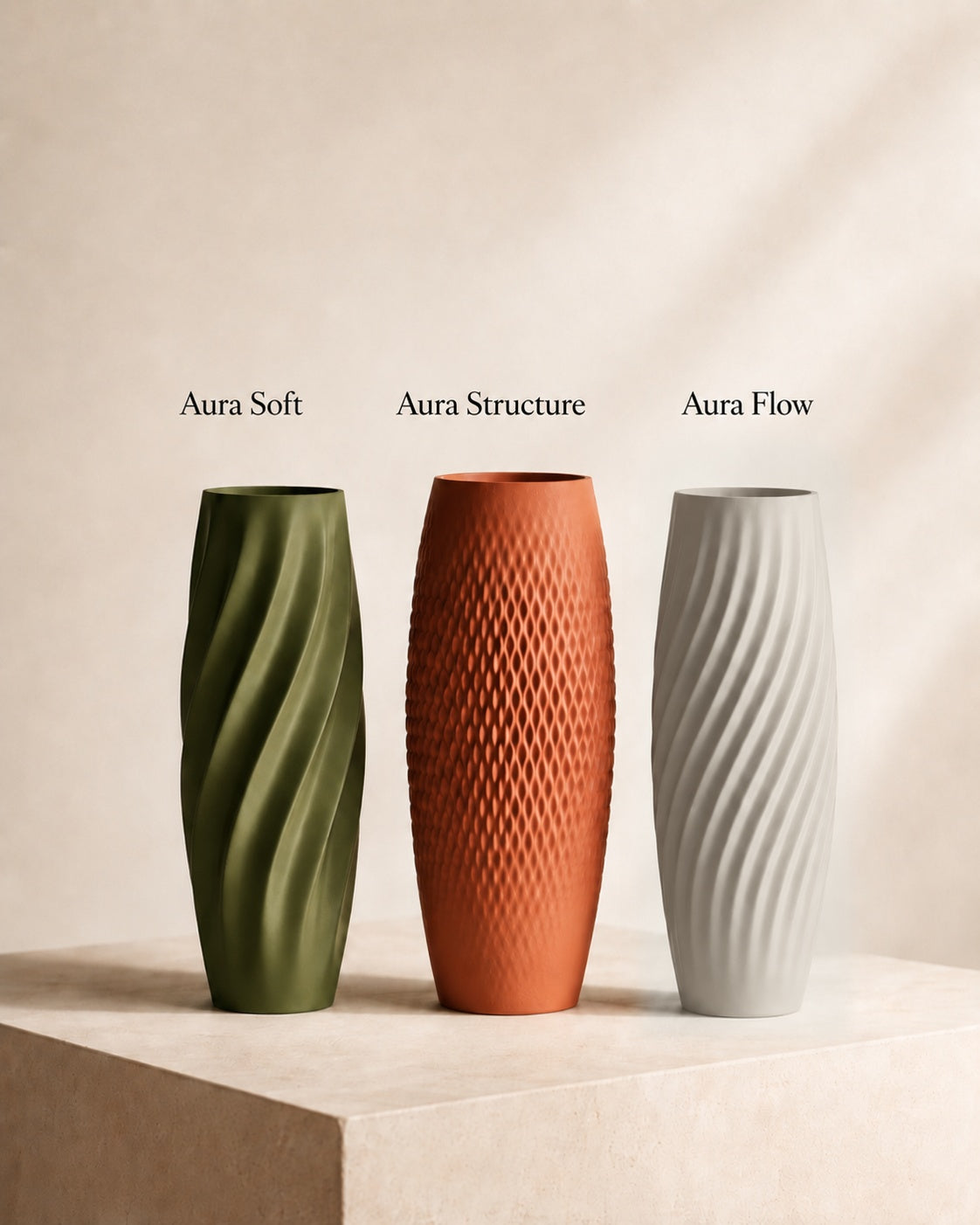 Aura teksturvase Aura Flow i Desert Tan