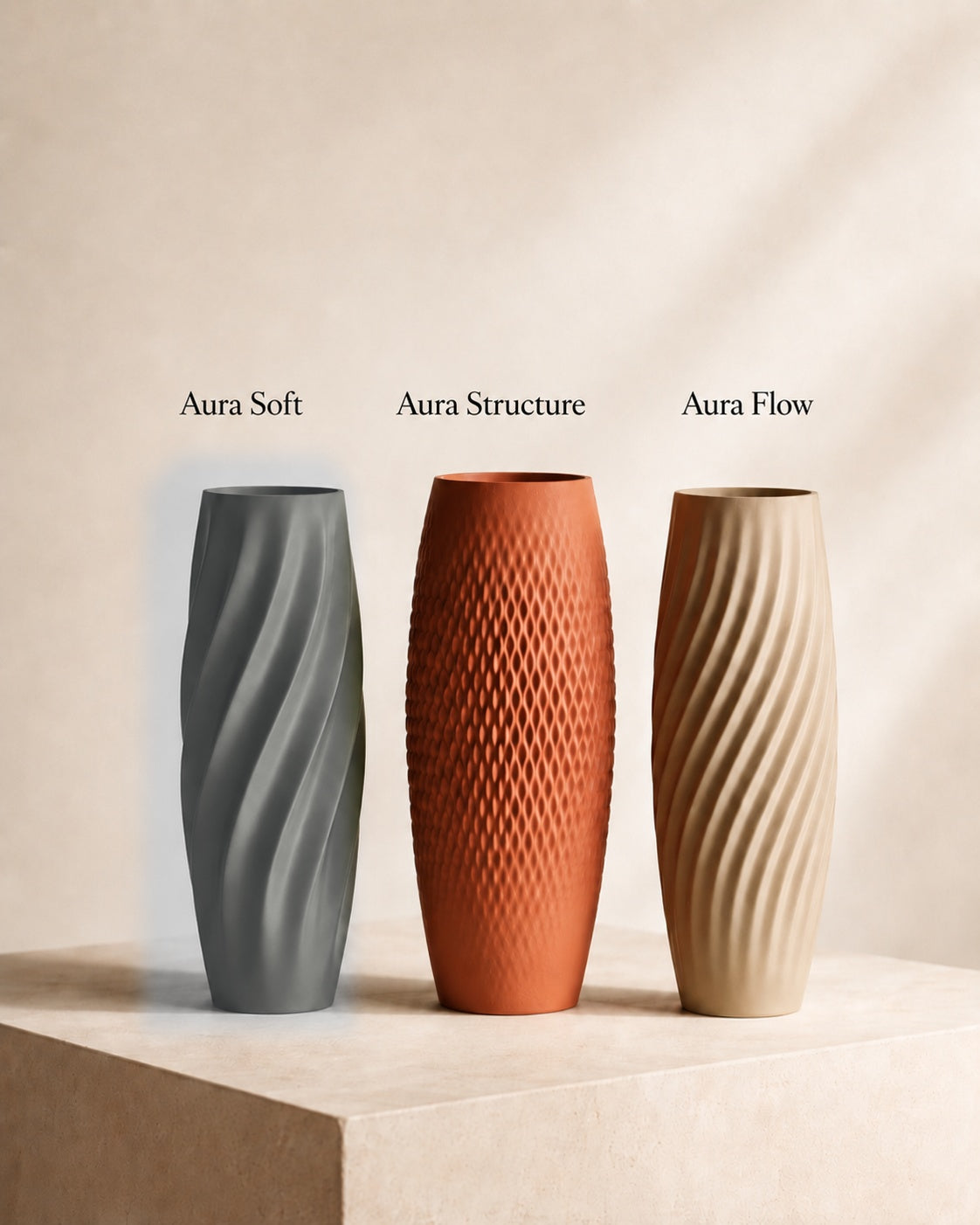 Aura teksturvase Aura Soft i Ash Grey
