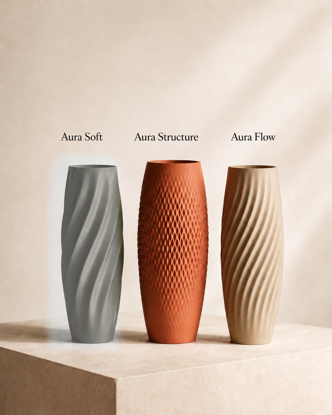 Aura teksturvase Aura Soft i Ivory white