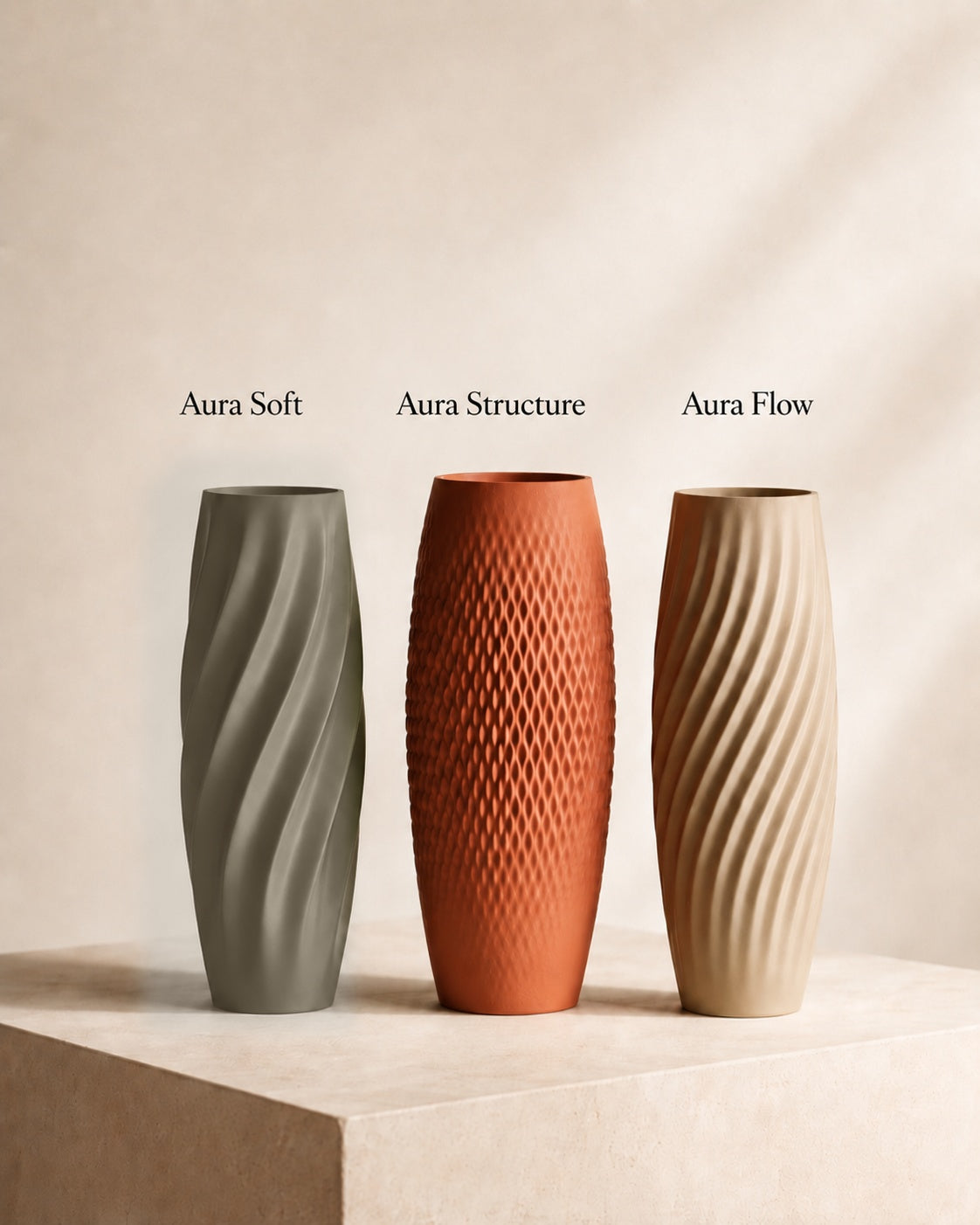 Aura teksturvase Aura Soft i Wood