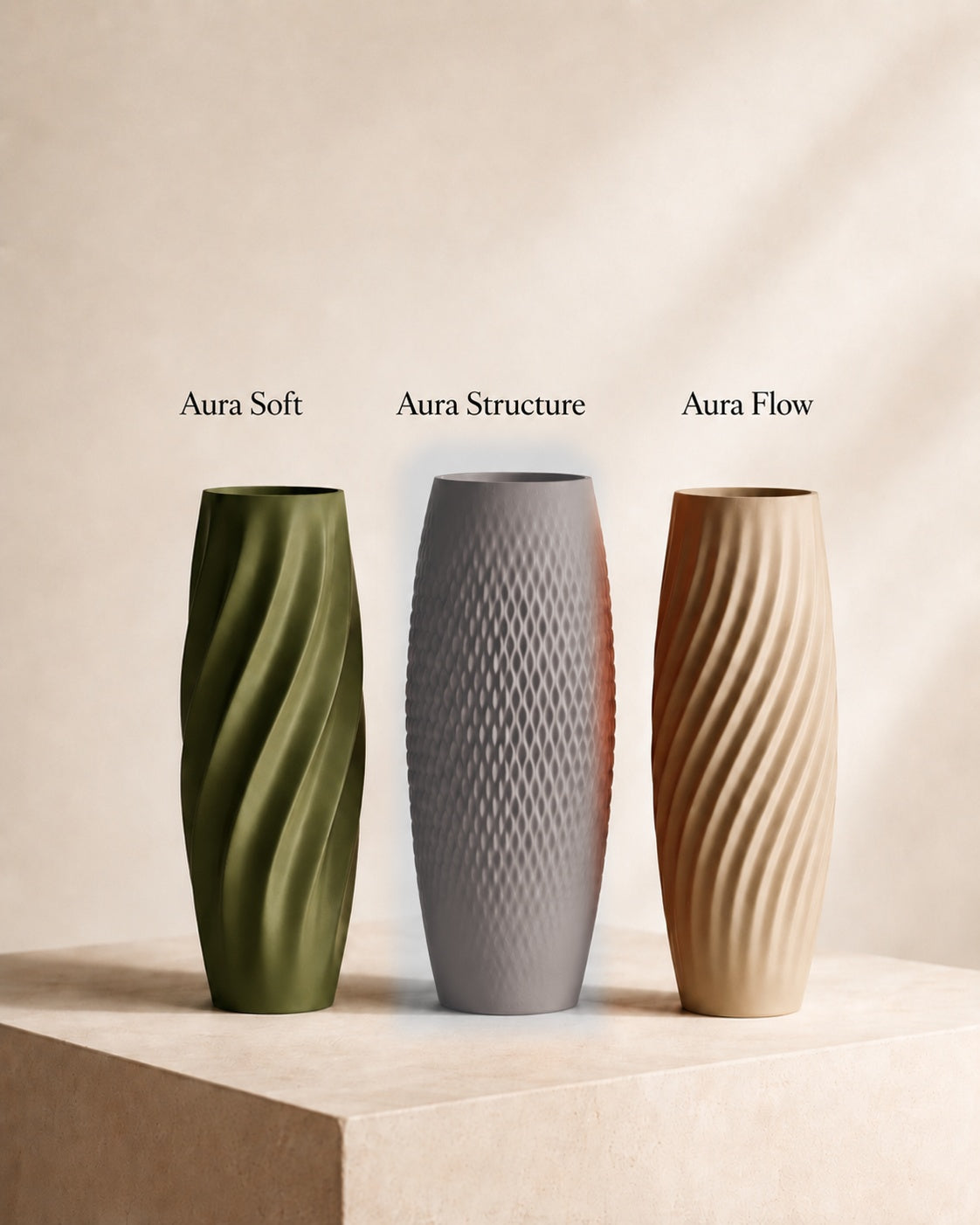 Aura teksturvase Aura Structure i Ash Grey