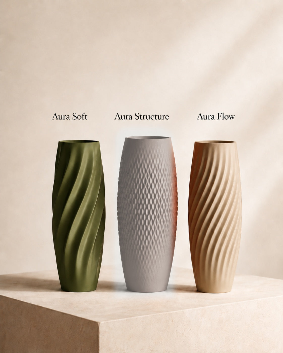 Aura teksturvase Aura Structure i Ivory white