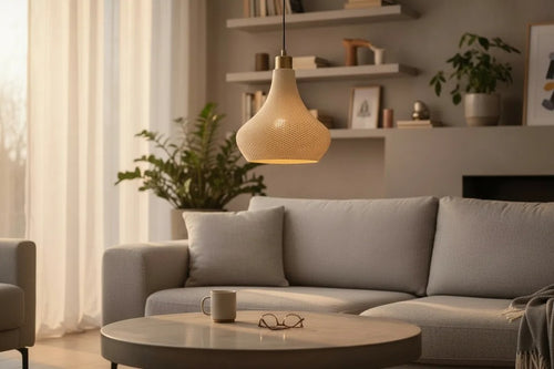 Bølg pendellampe Ivory white i nordisk stue