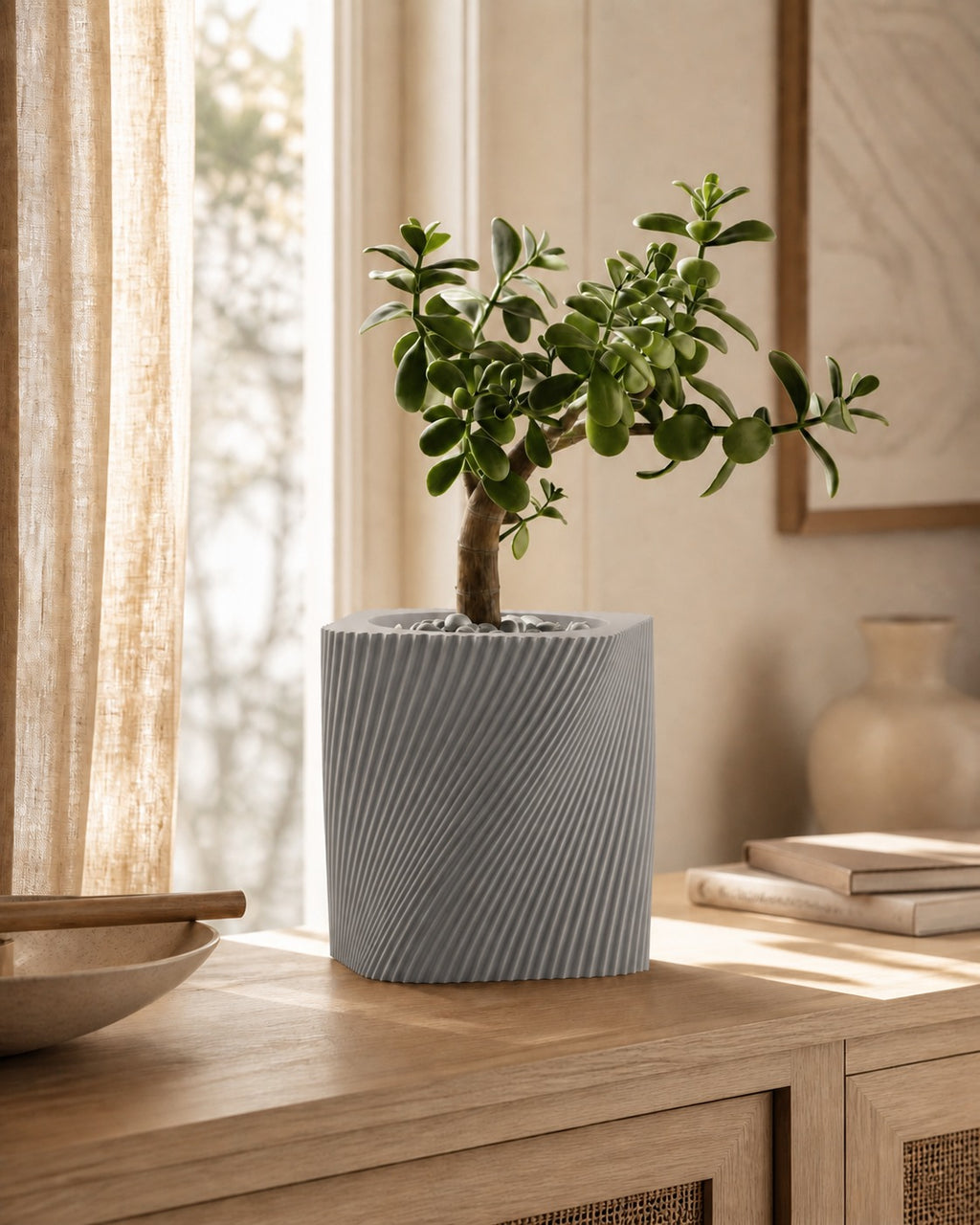 Corda plantepotte i Ash Grey