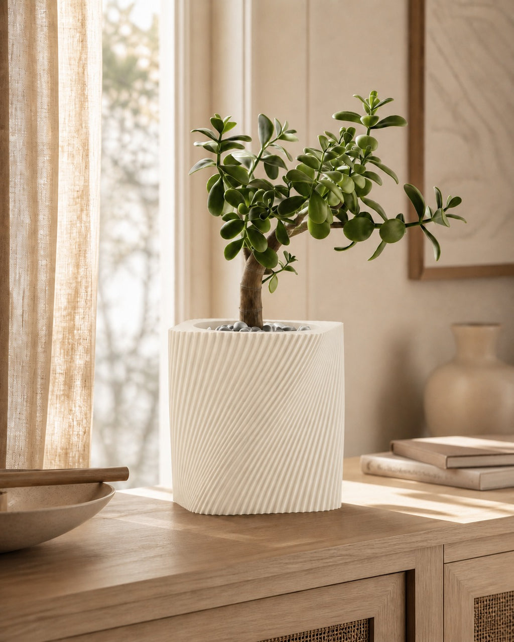 Corda plantepotte i Ivory white