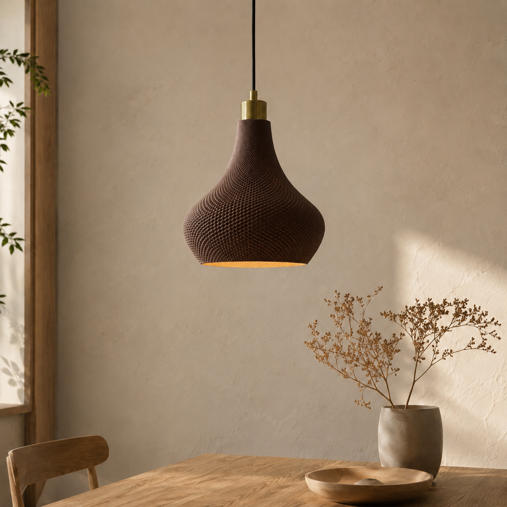 Dryp pendellampe i Walnut Wood