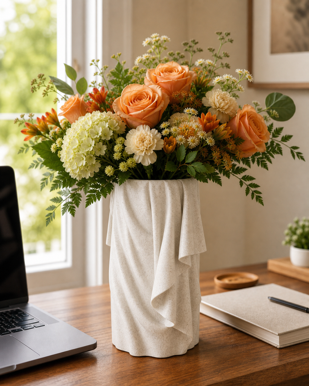 Falda - Draperet Vase - White Marble