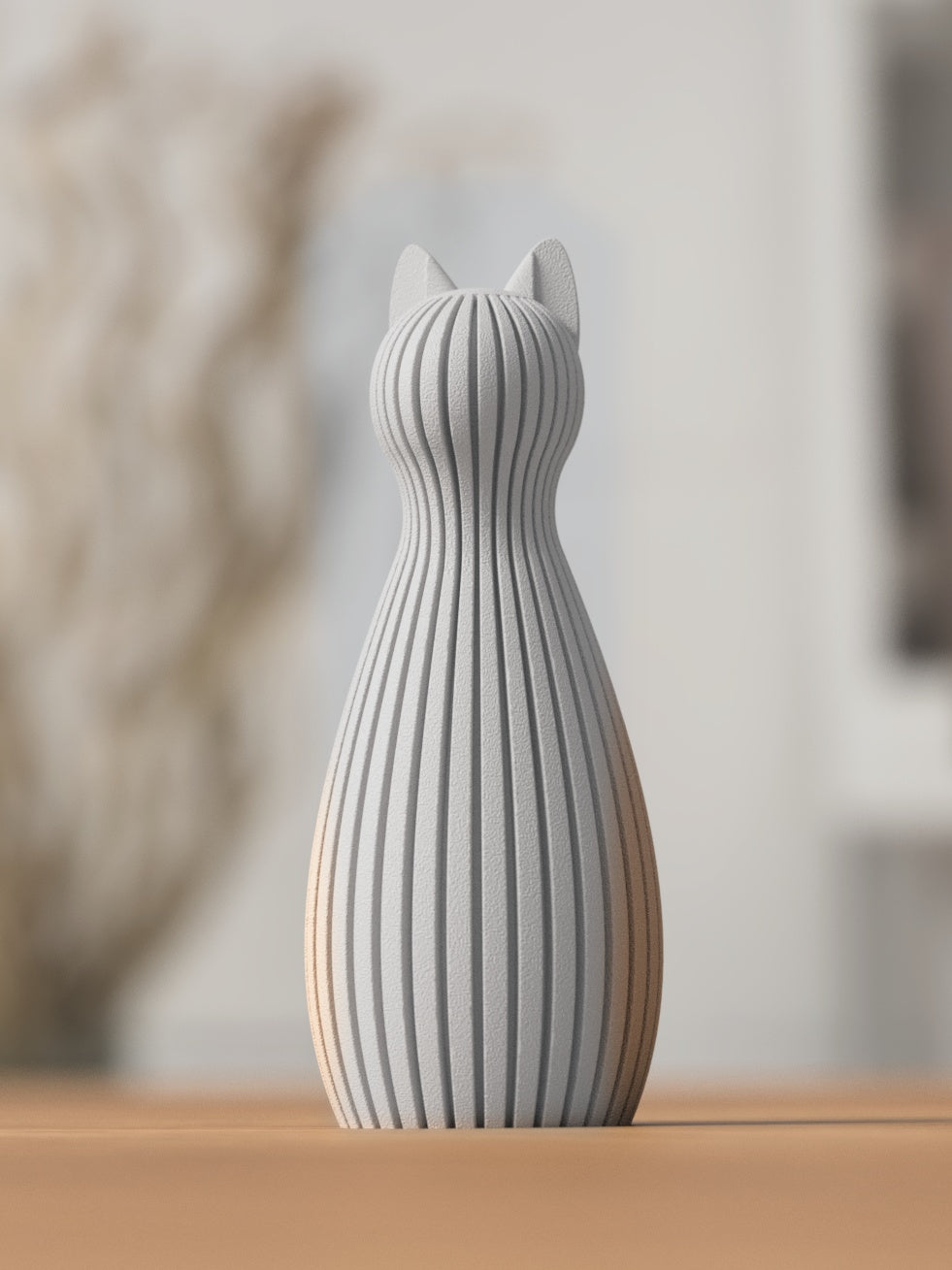 Freja kattestatue i Ash Grey
