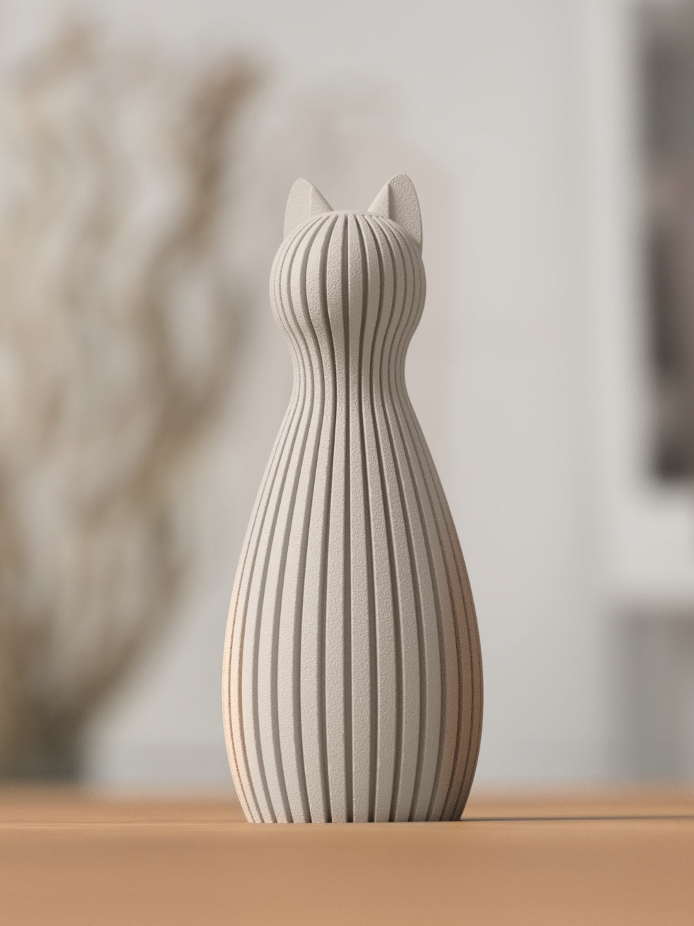 Freja kattestatue i Latte Brown