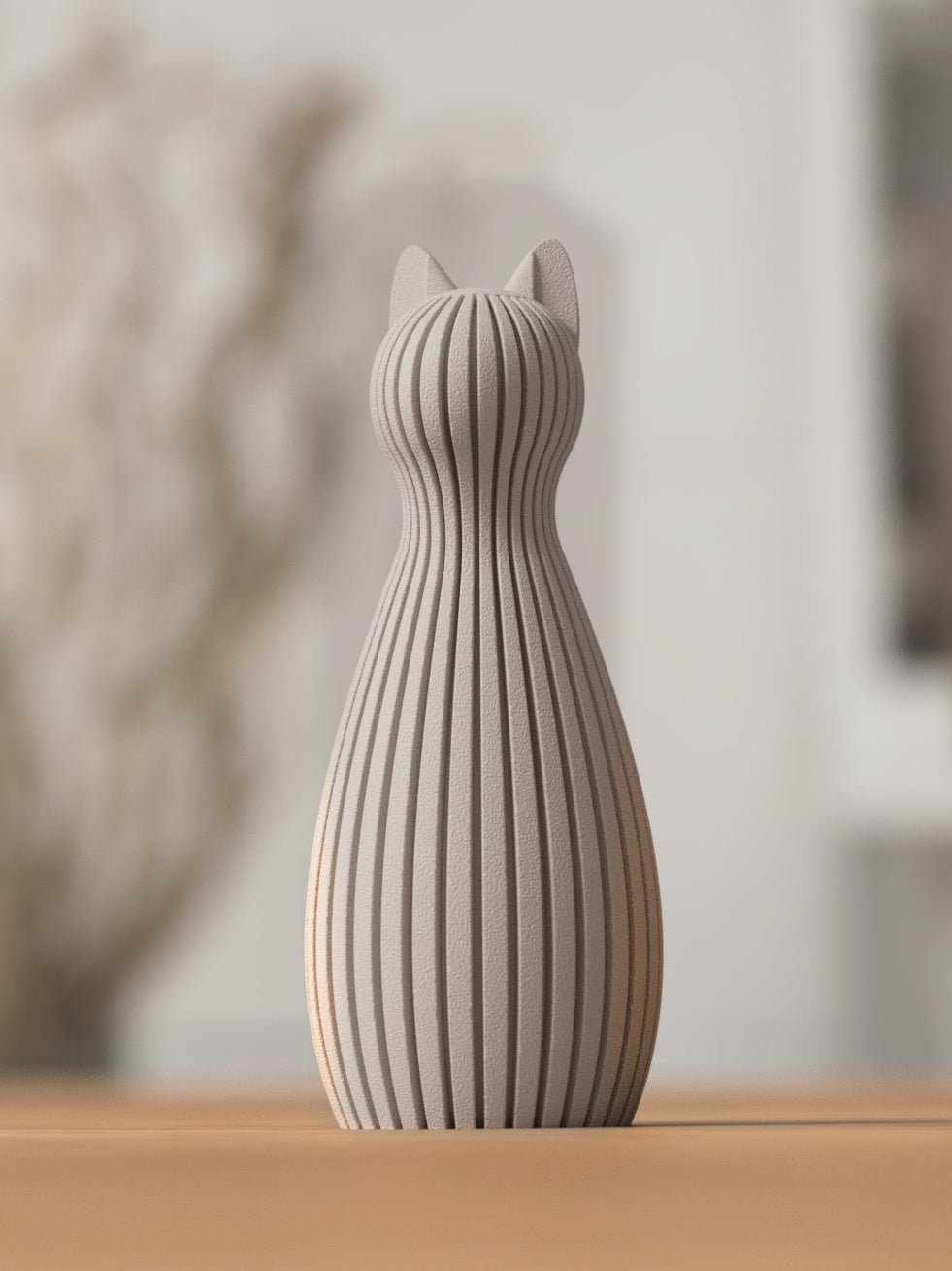 Freja kattestatue i Walnut Wood