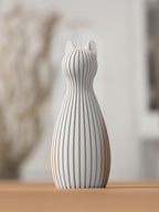 Freja kattestatue i prikket White Marble PLA