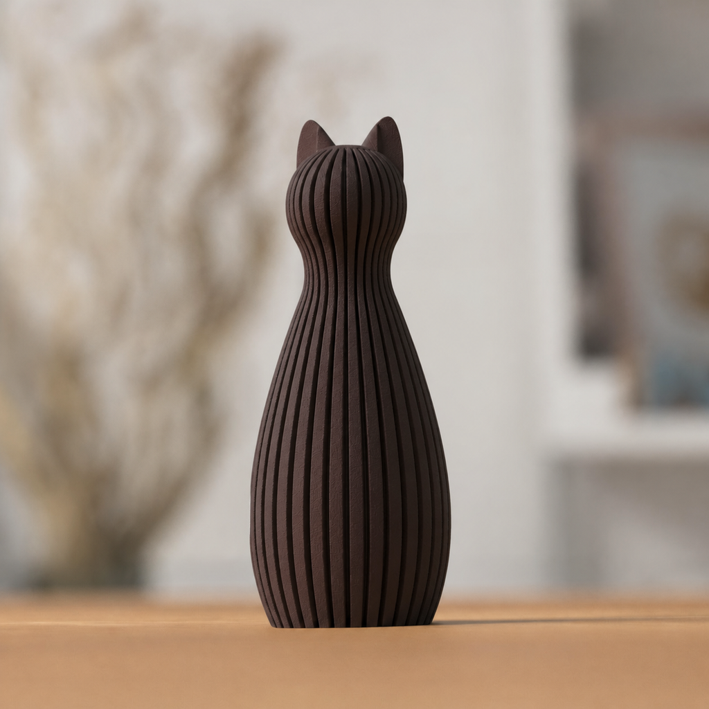 Freja - Kattestatue - Walnut Wood