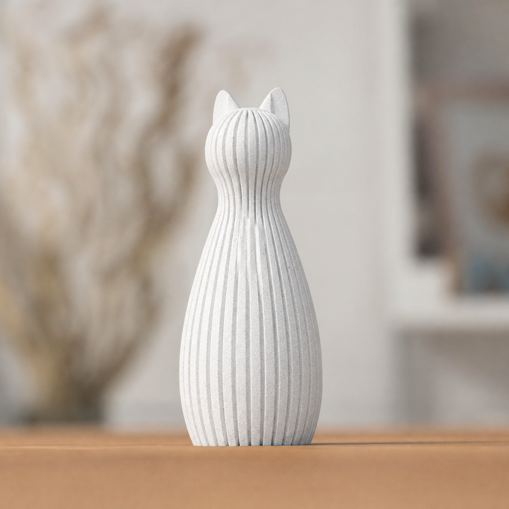 Freja - Kattestatue - White Marble