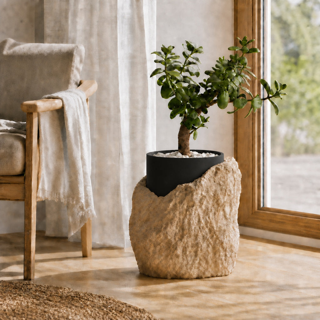Klippe plantepotte med indsats i Midnight Black