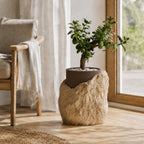 Klippe plantepotte med indsats i Walnut Wood