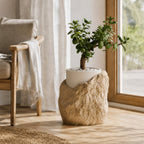 Klippe plantepotte med prikket White Marble PLA-indsats