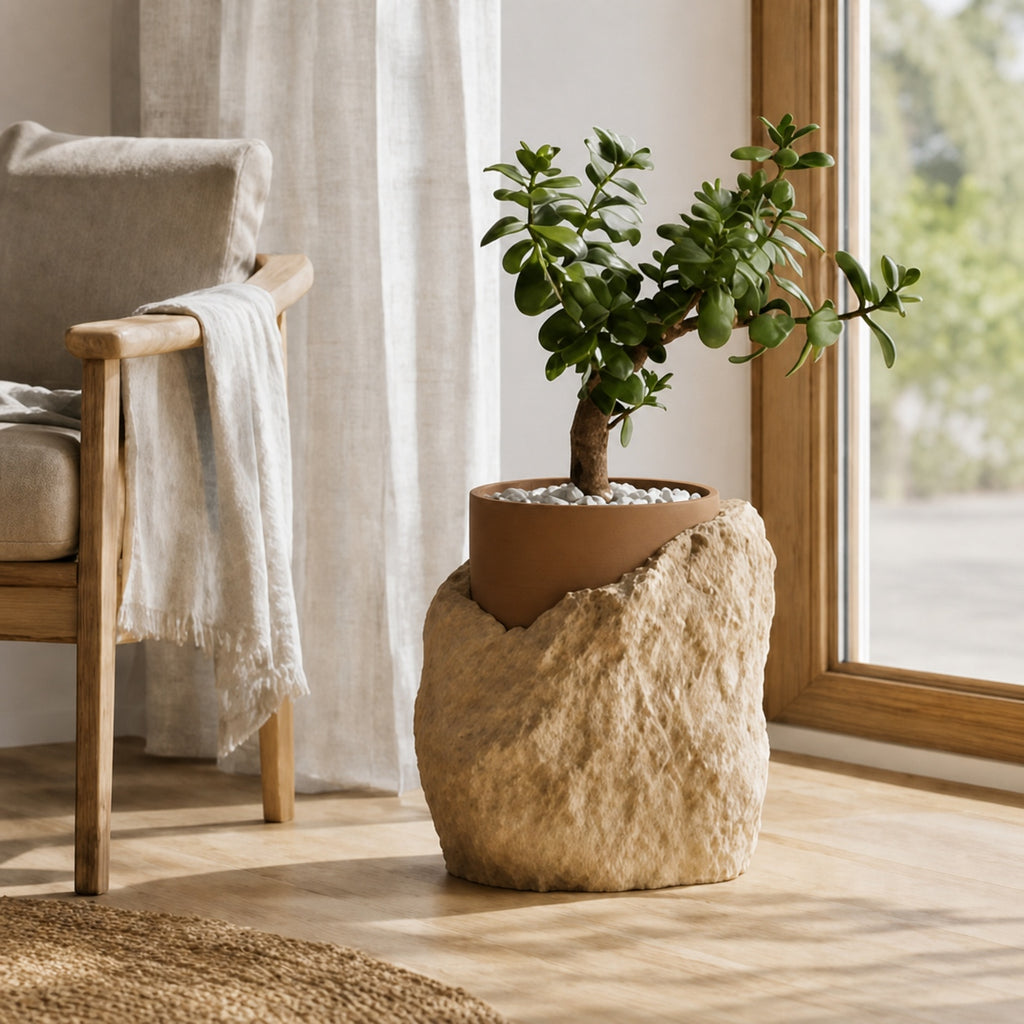 Klippe plantepotte med indsats i Wood