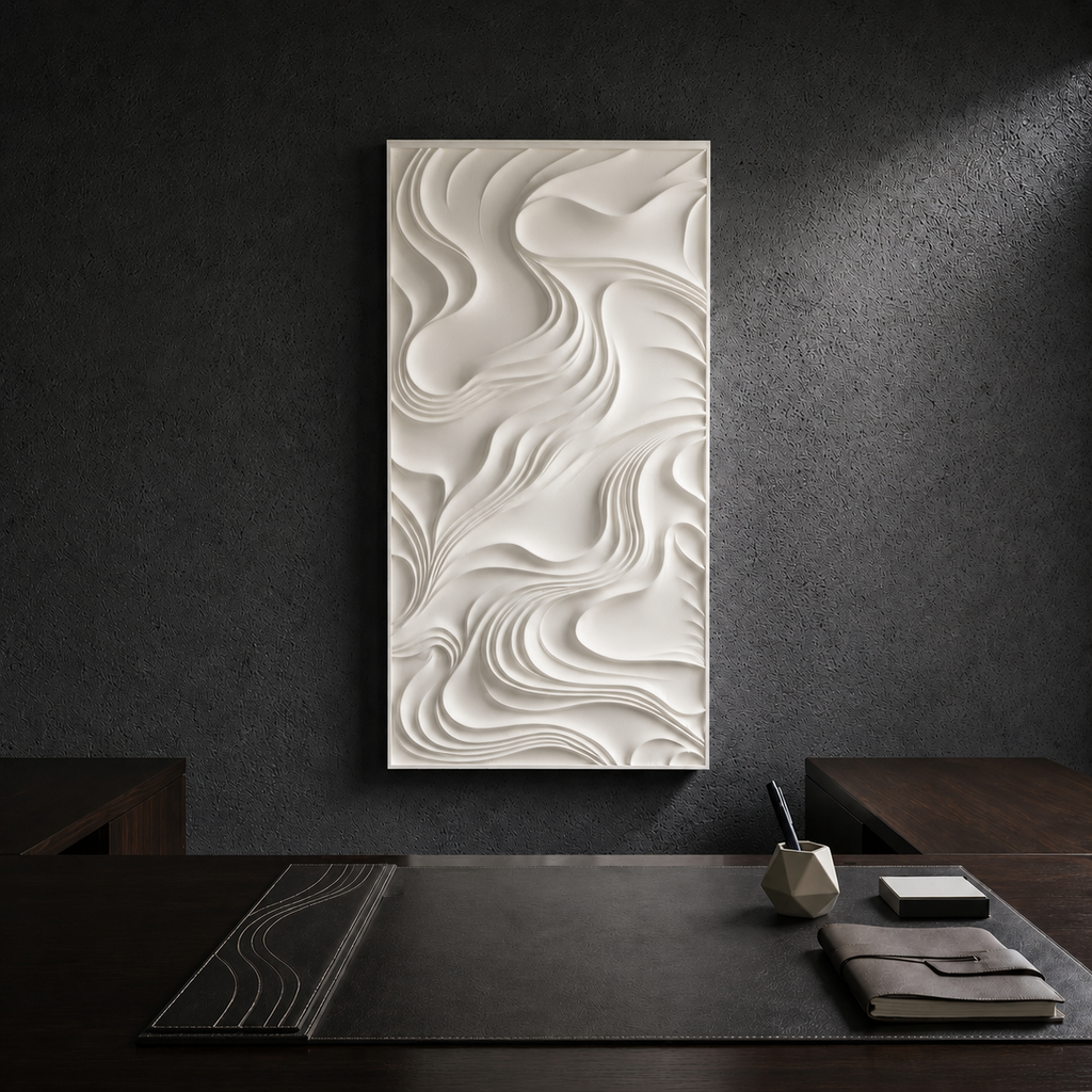 Kote - topografisk vægværk - Ivory white