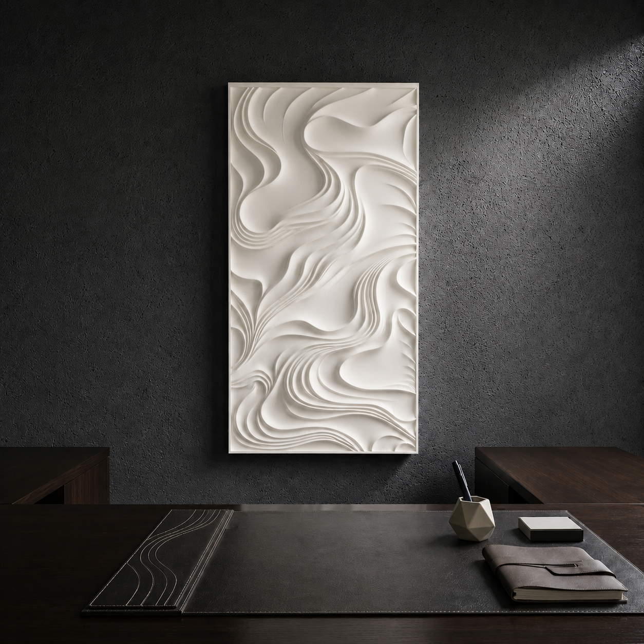 Kote - topografisk vægværk - Ivory white