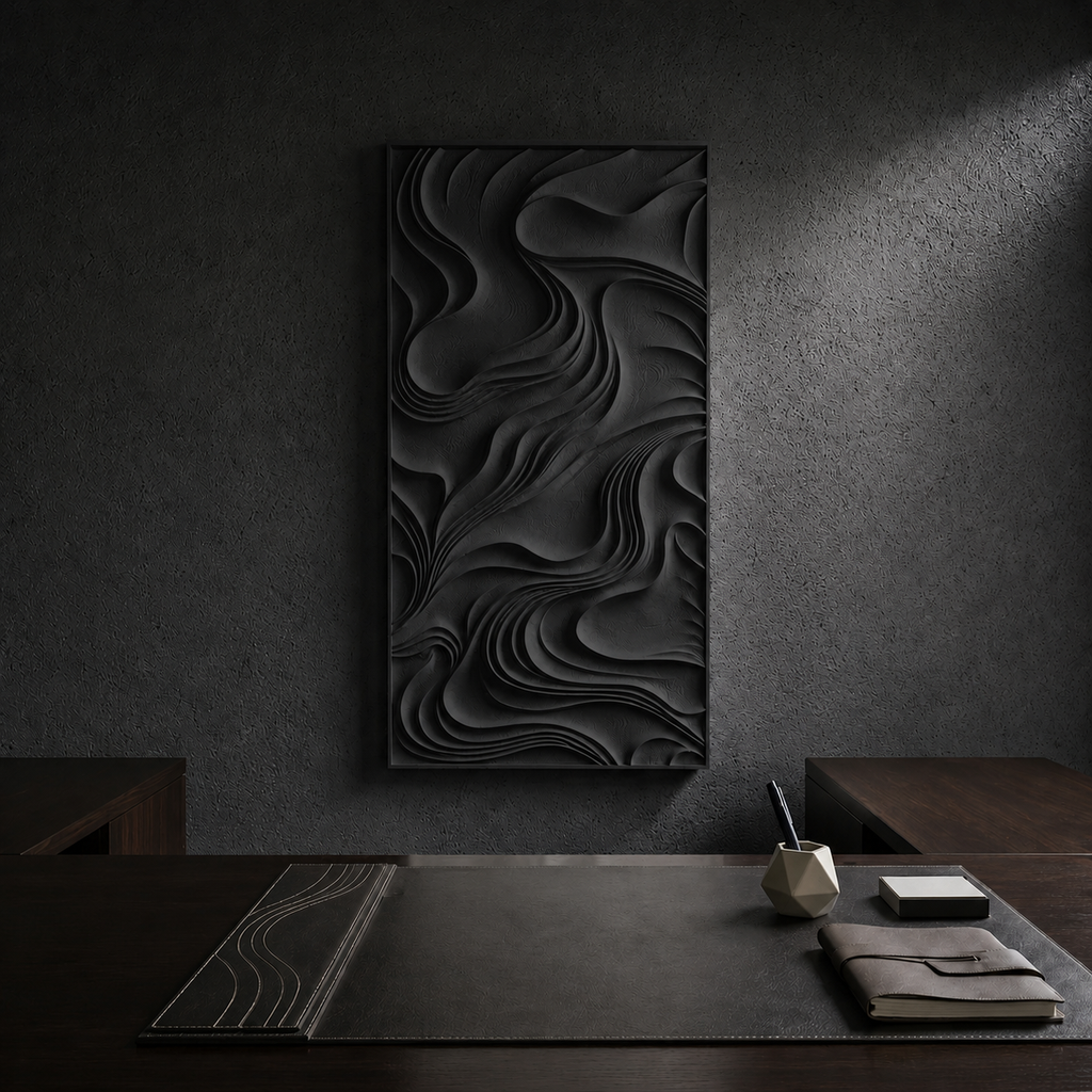 Kote - topografisk vægværk - Midnight Black