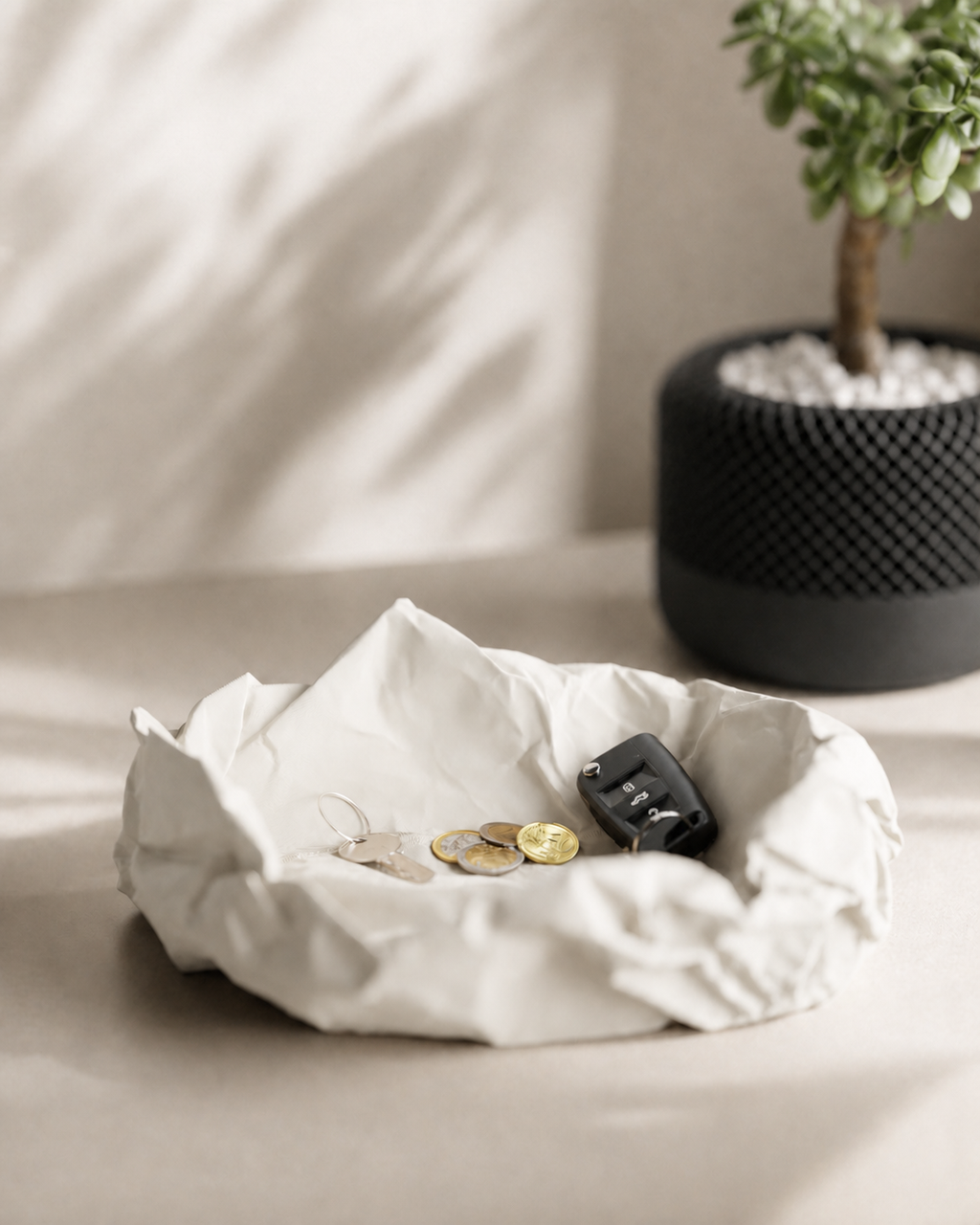Krølle skål - Nøglebakke - Ivory white