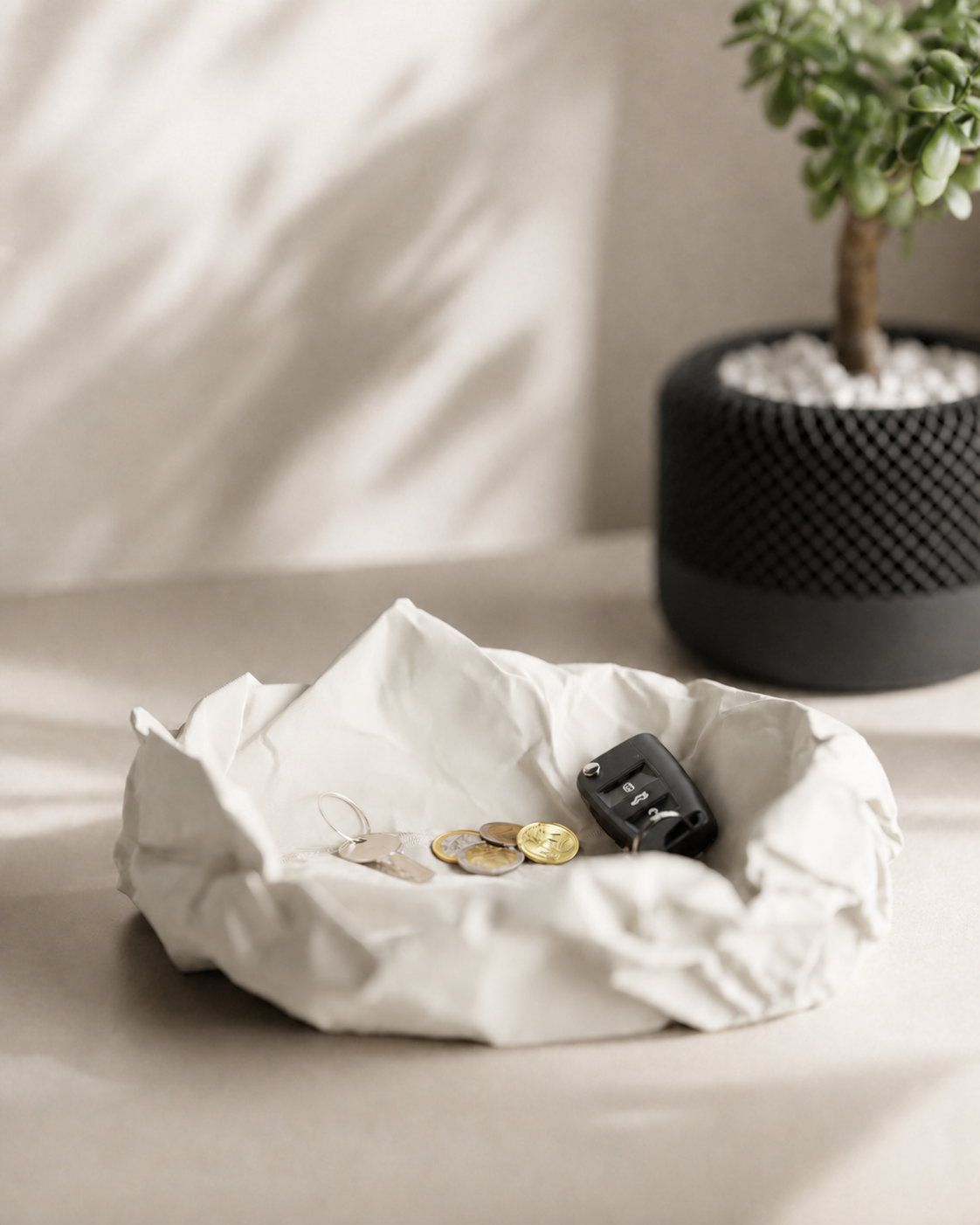 Krølle skål - Nøglebakke - Ivory white