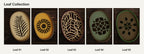 Leaf 01 til Leaf 05 med tydelige designnumre