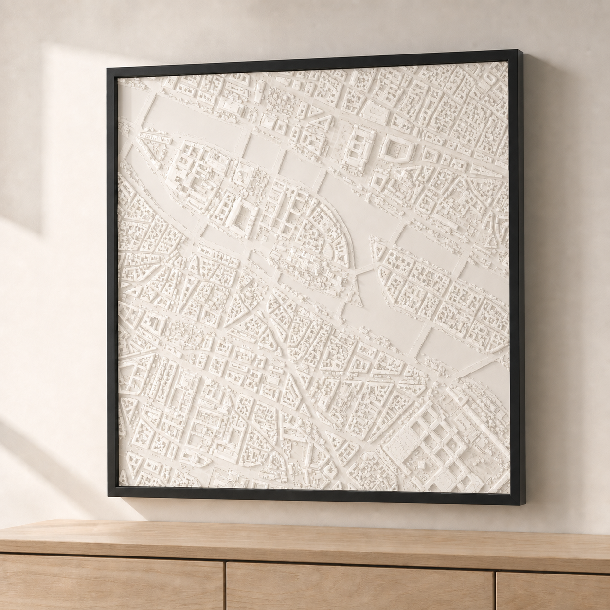 Paris – 3D-bykort – Hvid udførelse
