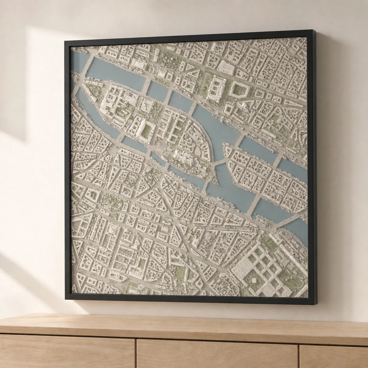 Paris – 3D-bykort – Farvet udførelse