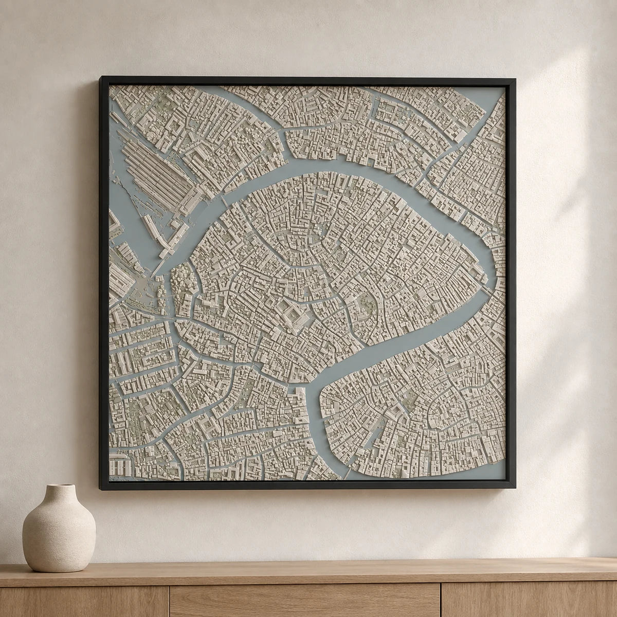 Venedig – 3D-bykort – Farvet udførelse