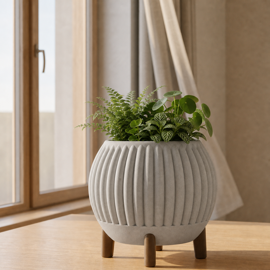 Nohr - Globe Planter - Ash Grey