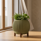 Nohr - Globe Planter - Olive Green