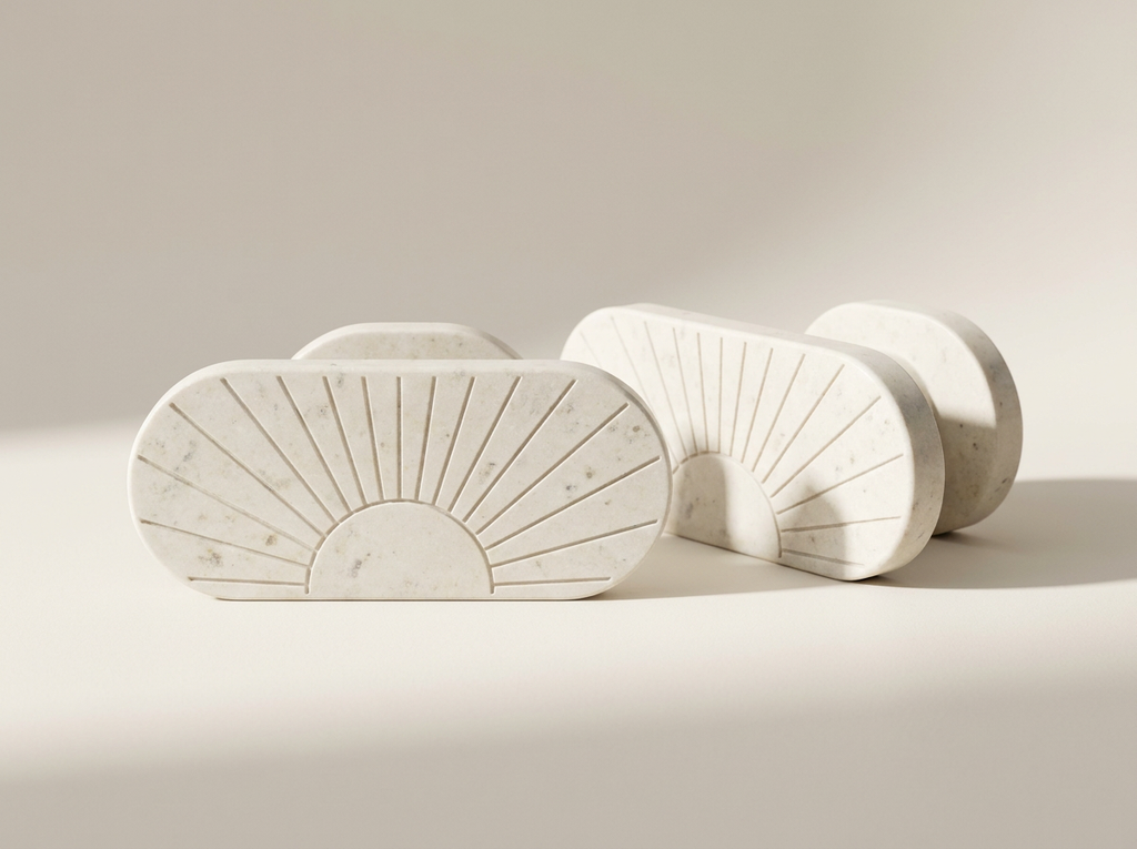Favn Sunburst gardinholdere i White Marble – produktfoto 1