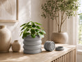Ringa plantepotte med draenbund i Ash Grey