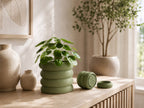 Ringa plantepotte med draenbund i Olive Green