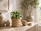 Ringa plantepotte med draenbund i Wood