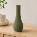 Siv rillet soliflore-vase i Olive Green