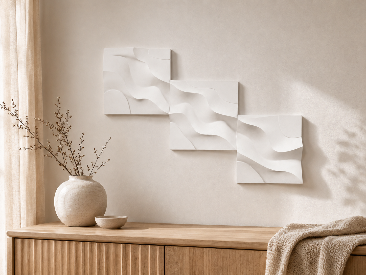 Sand - dekorative vægpaneler - Ivory white
