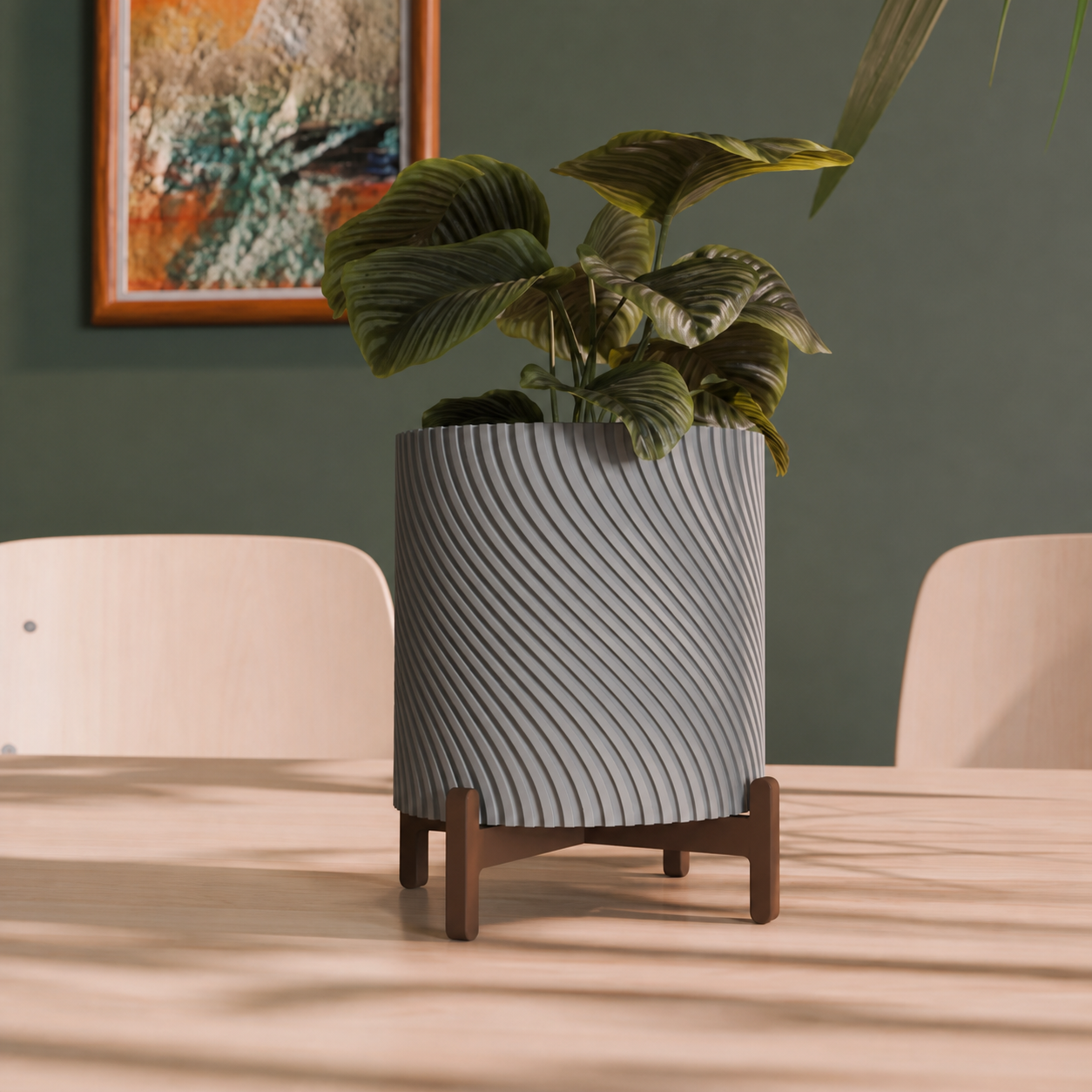 Spira – snoet plantepotteskjuler med stand