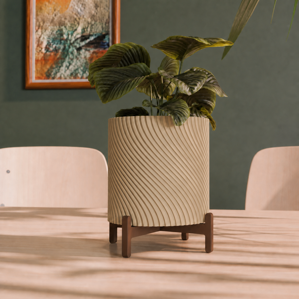 Spira – snoet plantepotteskjuler med stand