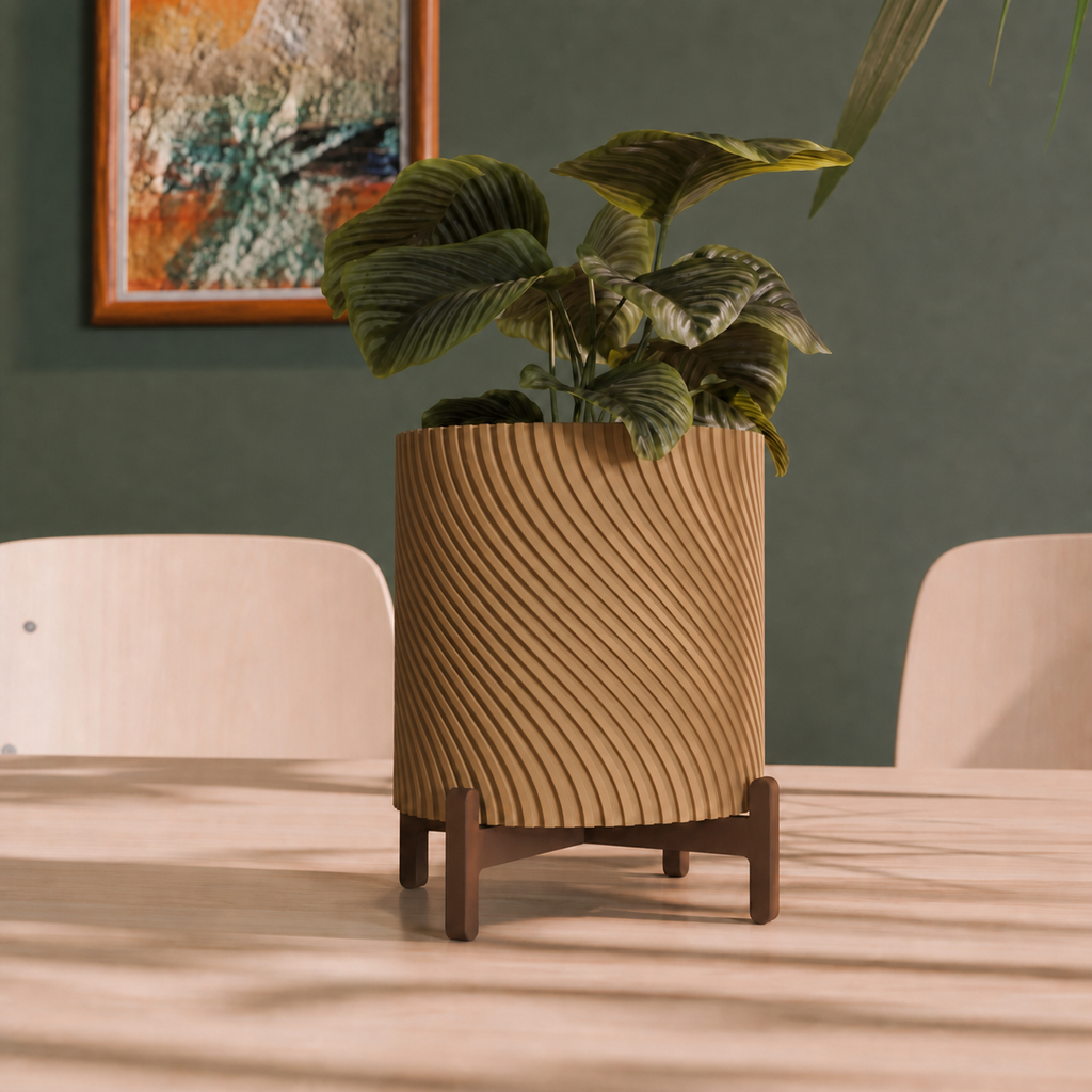Spira – snoet plantepotteskjuler med stand