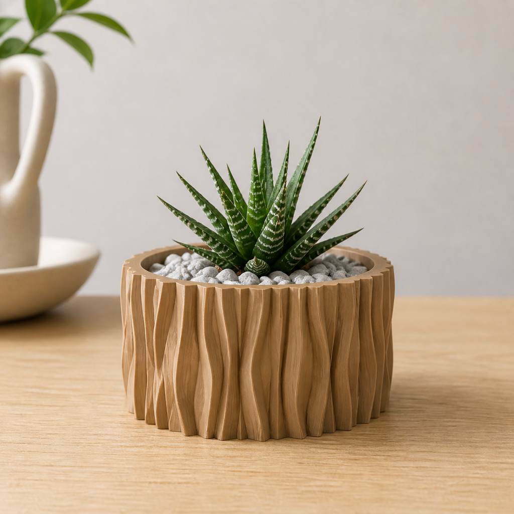 Stubbe boelget plantepotte i Desert Tan