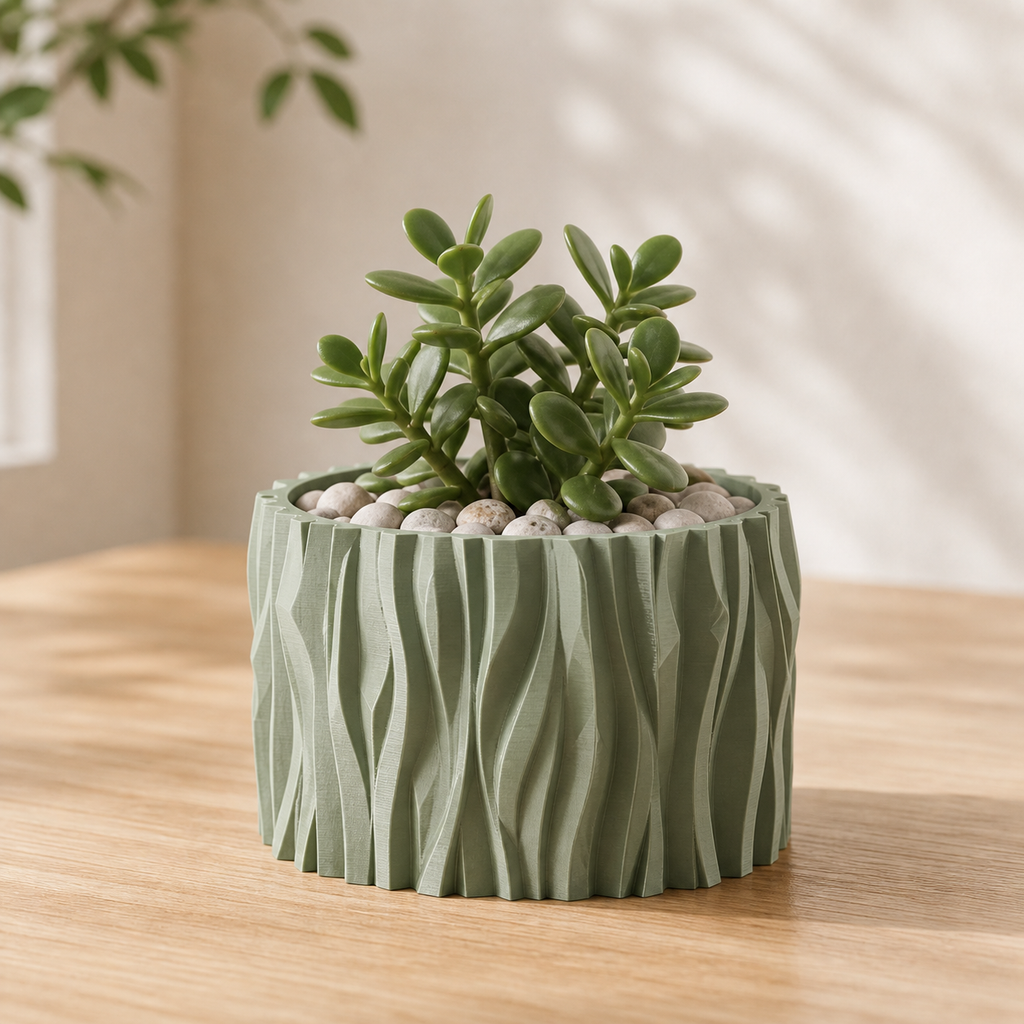 Stubbe boelget plantepotte i Sage Green