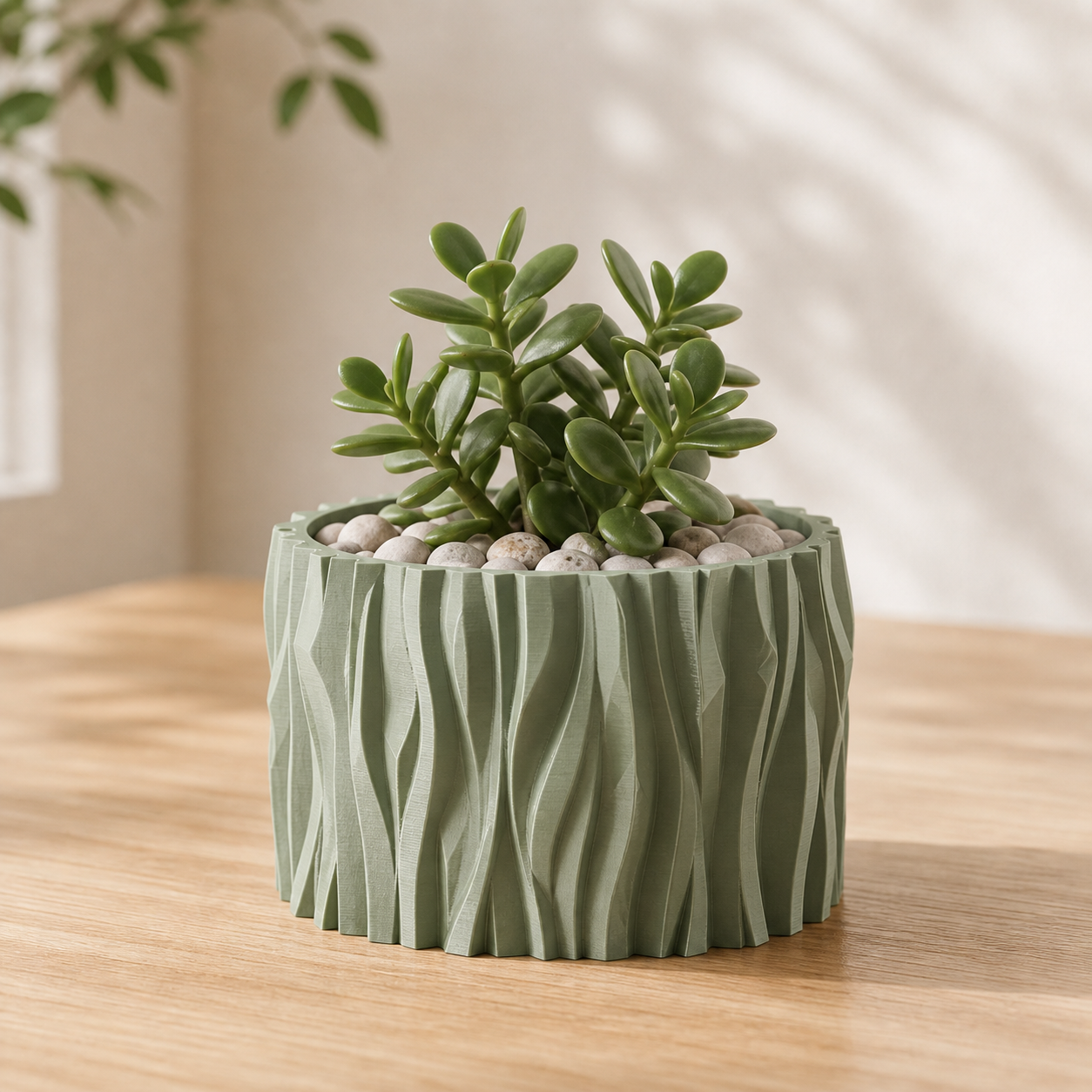 Stubbe boelget plantepotte i Sage Green