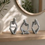 Tanke - Skulpturelt figursaet - Ash Grey