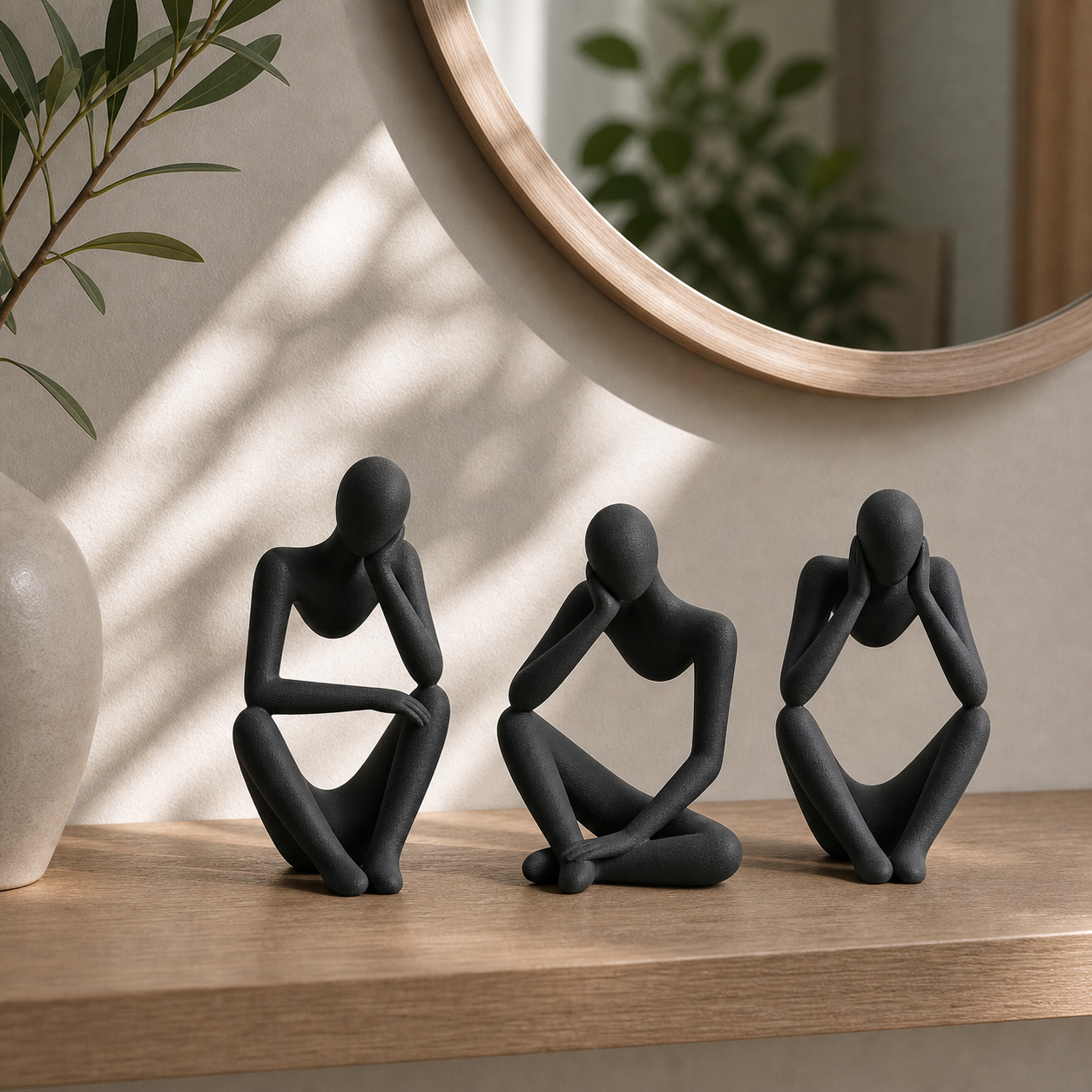 Tanke - Skulpturelt figursaet - Midnight Black