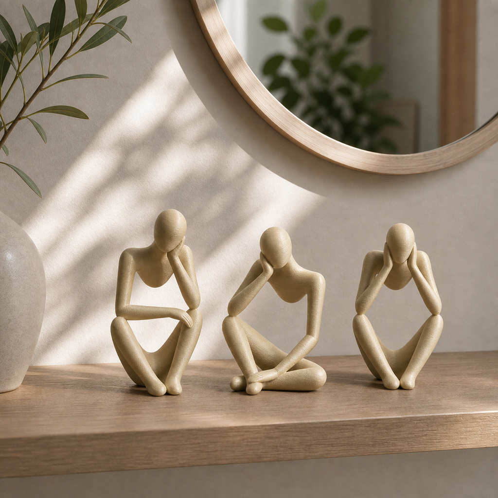 Tanke - Skulpturelt figursaet - Silk Gold