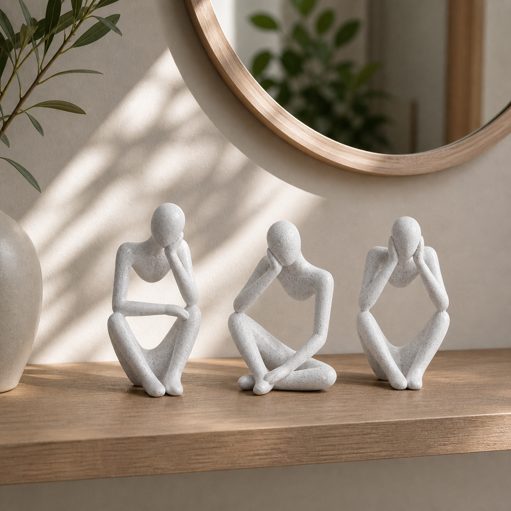 Tanke - Skulpturelt figursaet - White Marble