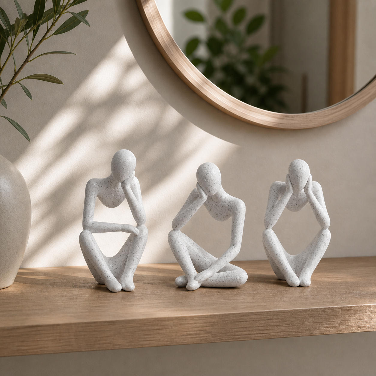 Tanke - Skulpturelt figursaet - White Marble